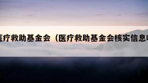 医疗救助基金会（医疗救助基金会核实信息吗）