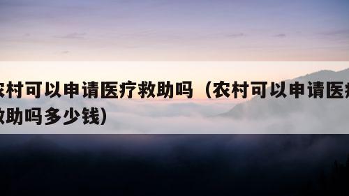 农村可以申请医疗救助吗（农村可以申请医疗救助吗多少钱）