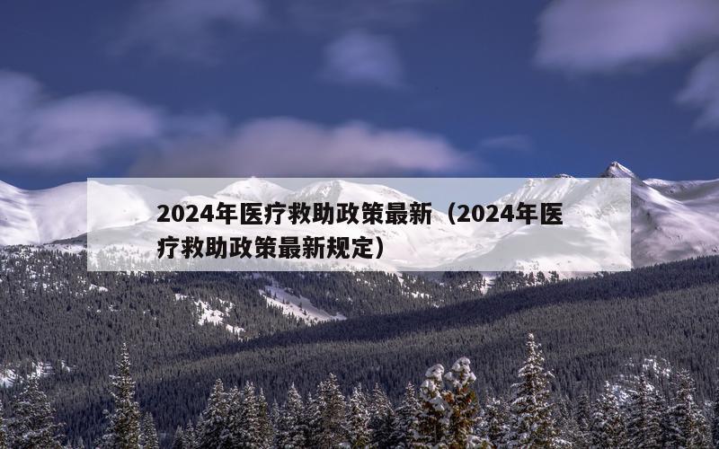 2024年医疗救助政策最新（2024年医疗救助政策最新规定）