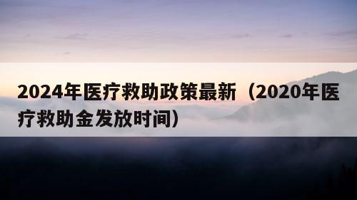 2024年医疗救助政策最新（2020年医疗救助金发放时间）