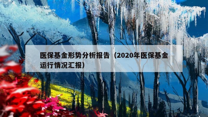 医保基金形势分析报告（2020年医保基金运行情况汇报）