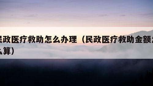 民政医疗救助怎么办理（民政医疗救助金额怎么算）