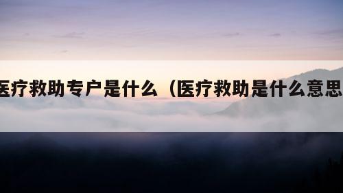 医疗救助专户是什么（医疗救助是什么意思?）