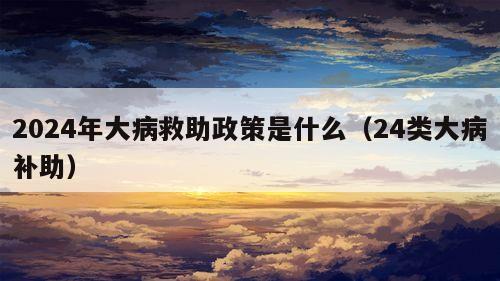 2024年大病救助政策是什么（24类大病补助）